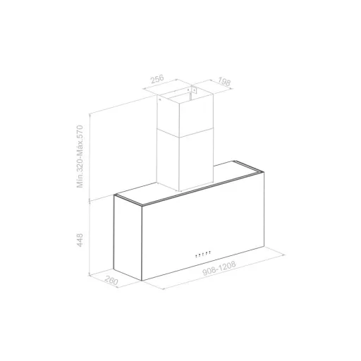 Pando P746/120 cm IX-DEKTON LAURENT fali páraelszívó, V. 850