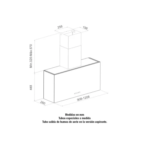 Pando P746/120 cm IX-DEKTON LAURENT FCLR-AE fali páraelszívó, V.850