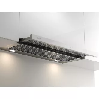   Pando IES/90 érintősz. teleszkópos páraelszívó, inox/fehér üveg, V.850