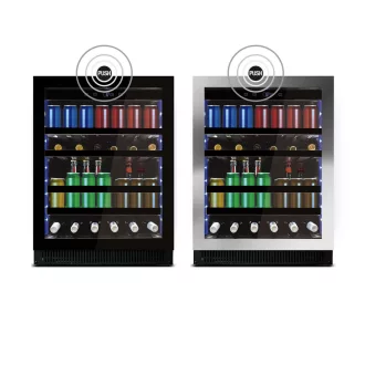   Pando PFMBP 60XL Szabadonálló italhűtő, multicolor világítás, 125 l, push nyitás, balos, inox