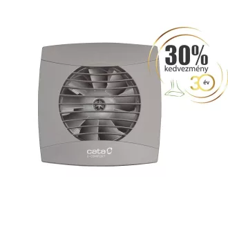 Cata UC-10 Timer Silver ventilátor utószellőztető funkcióval, pillangószeleppel, szürke - WaterMarkt.hu