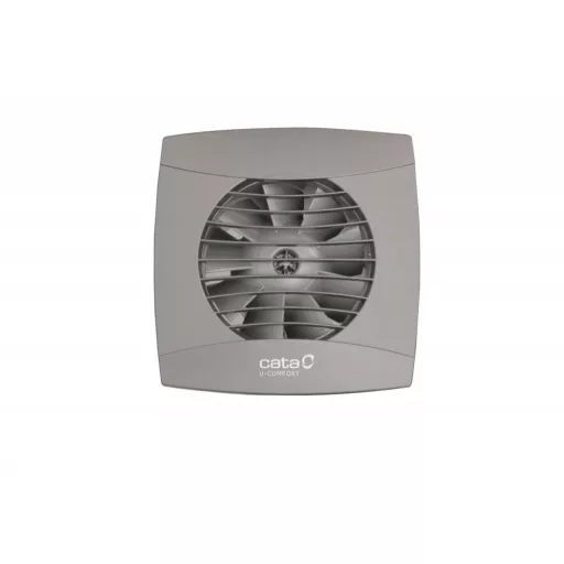 Cata UC-10 Timer Silver ventilátor utószellőztető funkcióval, pillangószeleppel, szürke - WaterMarkt.hu