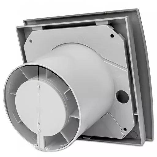 Cata UC-10 Silentis Hygro szürke ventilátor utószellőztető és páraérzékelő funkcióval, fordulatszám állítási lehetőséggel, dekoratív előlappal, pillangószeleppel - WaterMarkt.hu