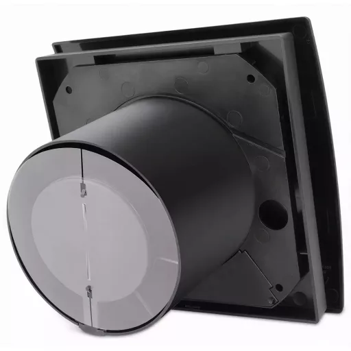 Cata UC-10 Silentis Hygro fekete ventilátor utószellőztető és páraérzékelő funkcióval, fordulatszám állítási lehetőséggel, dekoratív előlappal, pillangószeleppel - WaterMarkt.hu
