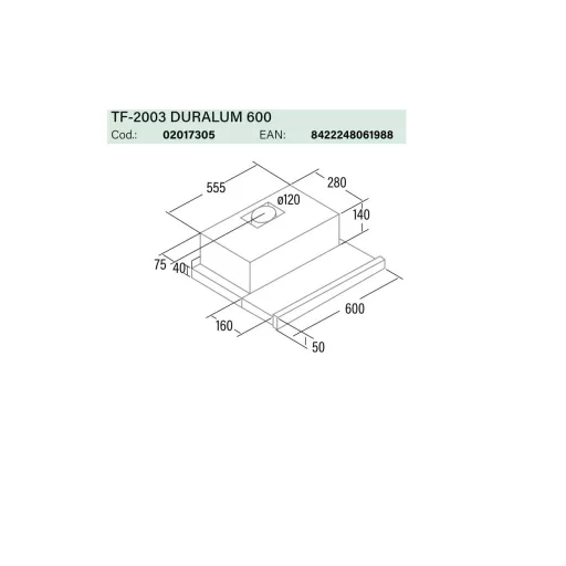 Cata - Páraelszívó TF-2003/60 LED duralum - WaterMarkt.hu