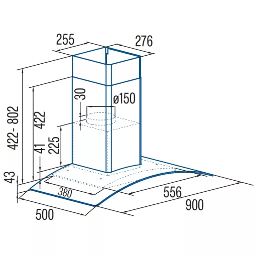 CATA - Páraelszívó GAMMA GLASS 9010 GX - Inox