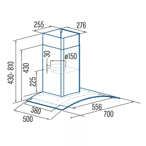 CATA - Páraelszívó GAMMA GLASS 7010 GX - Inox