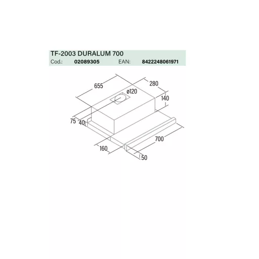 Cata - Páraelszívó TF-2003/70 LED duralum - WaterMarkt.hu