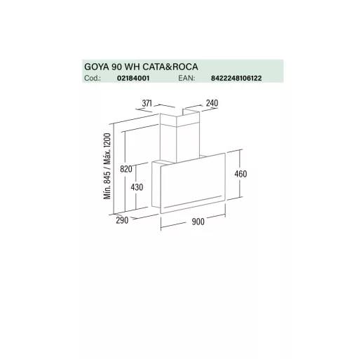 CATA - Páraelszívó GOYA 90 WH Can Roca - A készlet erejéig rendlhető! - WaterMarkt.hu