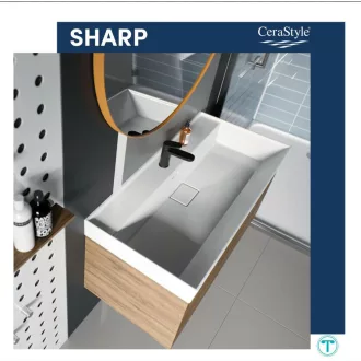 CeraStyle SHARP - porcelán mosdókagyló - 1 csaplyukas - 100 x 48 cm - WaterMarkt.hu