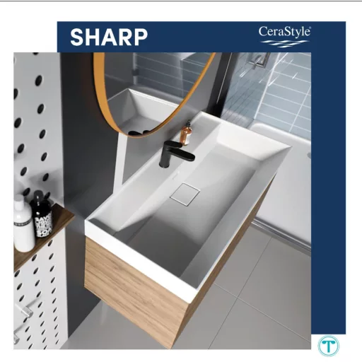 CeraStyle SHARP - porcelán mosdókagyló - 1 csaplyukas - 100 x 48 cm - WaterMarkt.hu