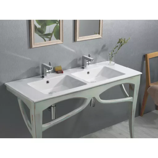 CeraStyle IBIZA - porcelán mosdókagyló - DUPLA - 121 x 51 cm - WaterMarkt.hu