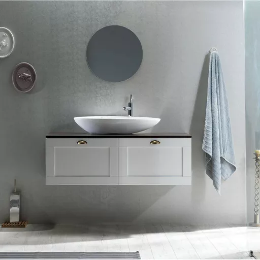 CeraStyle OLIVE - PULTRA ültethető - Top Counter - porcelán mosdó - 75 x 38 cm - WaterMarkt.hu
