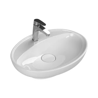 CeraStyle LAL C - PULTRA ültethető - Top Counter - porcelán mosdó - ovális - 60 x 46 cm - WaterMarkt.hu