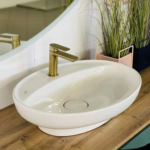 CeraStyle LAL C - PULTRA ültethető - Top Counter - porcelán mosdó - ovális - 60 x 46 cm - WaterMarkt.hu