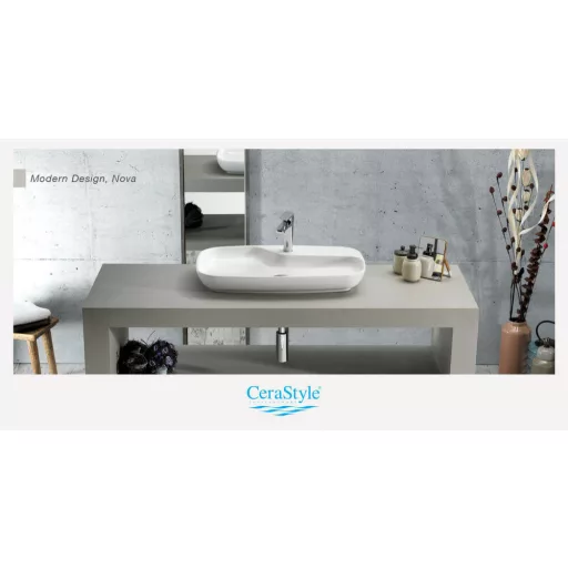 CeraStyle NOVA - PULTRA ültethető - Top Counter - porcelán mosdó - 70 x 43 cm - WaterMarkt.hu
