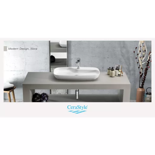 CeraStyle NOVA - PULTRA ültethető - Top Counter - porcelán mosdó - 70 x 43 cm - WaterMarkt.hu
