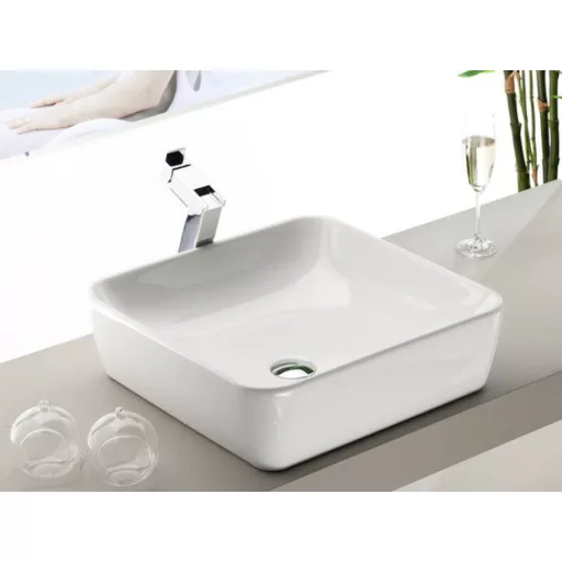 CeraStyle ONE - PULTRA ültethető - Top Counter - porcelán mosdó -  - 46 x 46 cm - WaterMarkt.hu