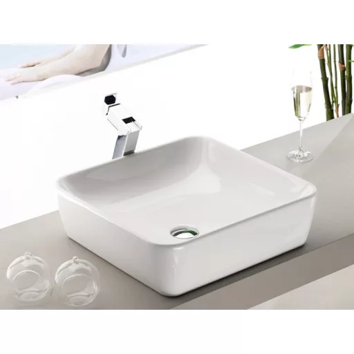 CeraStyle ONE - PULTRA ültethető - Top Counter - porcelán mosdó -  - 46 x 46 cm - WaterMarkt.hu
