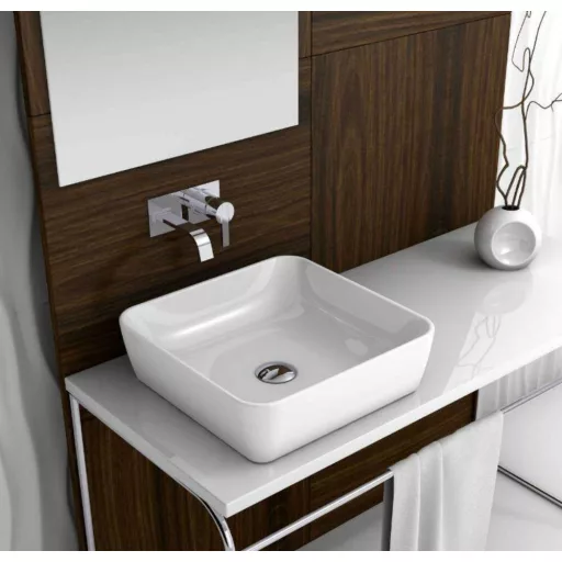 CeraStyle ONE - PULTRA ültethető - Top Counter - porcelán mosdó -  - 46 x 46 cm - WaterMarkt.hu
