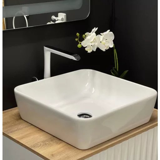 CeraStyle ONE - PULTRA ültethető - Top Counter - porcelán mosdó -  - 46 x 46 cm - WaterMarkt.hu