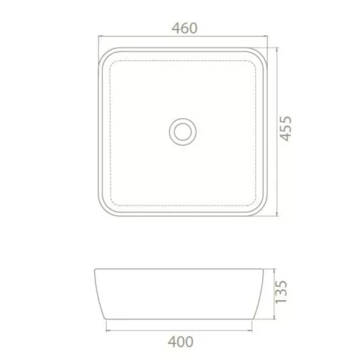 CeraStyle ONE - PULTRA ültethető - Top Counter - porcelán mosdó -  - 46 x 46 cm - WaterMarkt.hu