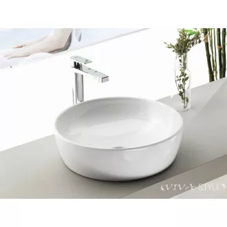 CeraStyle ONE - PULTRA ültethető - Top Counter - porcelán mosdó - O - Ø 46 cm - WaterMarkt.hu