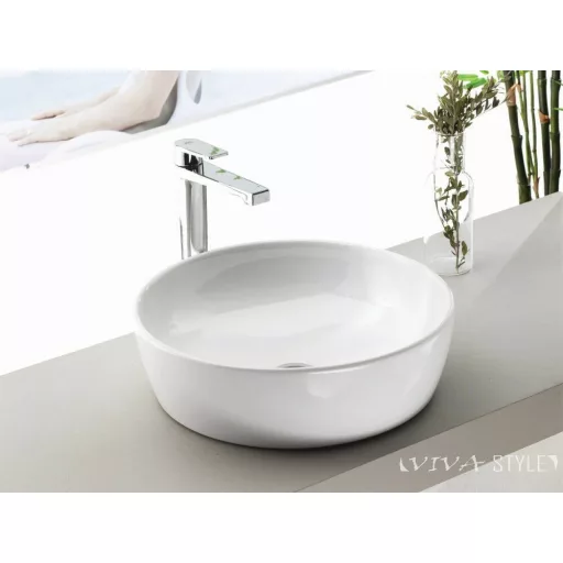 CeraStyle ONE - PULTRA ültethető - Top Counter - porcelán mosdó - O - Ø 46 cm - WaterMarkt.hu