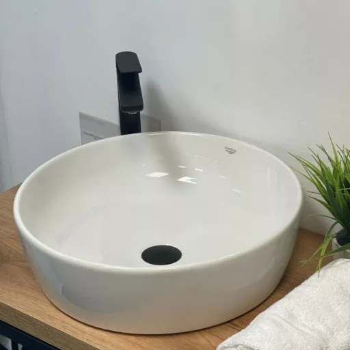 CeraStyle ONE - PULTRA ültethető - Top Counter - porcelán mosdó - O - Ø 46 cm - WaterMarkt.hu