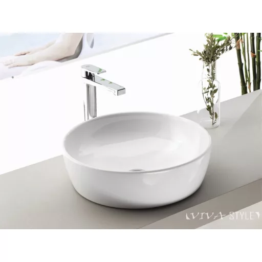 CeraStyle ONE - PULTRA ültethető - Top Counter - porcelán mosdó - O - Ø 46 cm - WaterMarkt.hu