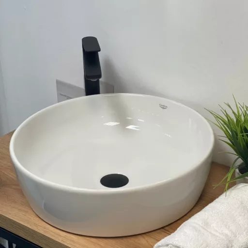 CeraStyle ONE - PULTRA ültethető - Top Counter - porcelán mosdó - O - Ø 46 cm - WaterMarkt.hu