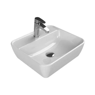CeraStyle ONE - PULTRA ültethető - Top Counter - porcelán mosdó -  - csaplyukas - 46 x 42 cm - WaterMarkt.hu