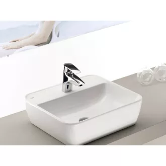 CeraStyle ONE - PULTRA ültethető - Top Counter - porcelán mosdó -  - csaplyukas - 46 x 42 cm - WaterMarkt.hu