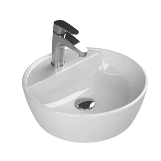 CeraStyle ONE - PULTRA ültethető - Top Counter - porcelán mosdó - csaplyukas -O Ø 42 cm - WaterMarkt.hu