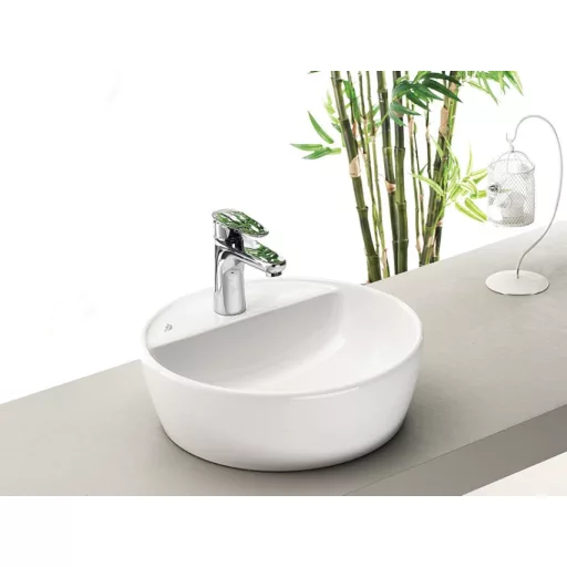 CeraStyle ONE - PULTRA ültethető - Top Counter - porcelán mosdó - csaplyukas -O Ø 42 cm - WaterMarkt.hu