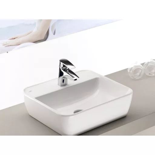 CeraStyle ONE - PULTRA ültethető - Top Counter - porcelán mosdó -  - csaplyukas - 55 x 45 cm - WaterMarkt.hu