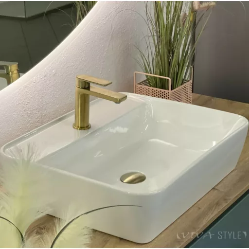 CeraStyle ONE - PULTRA ültethető - Top Counter - porcelán mosdó -  - csaplyukas - 55 x 45 cm - WaterMarkt.hu
