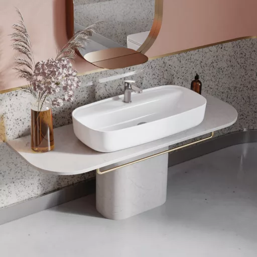 CeraStyle AQUA - PULTRA ültethető - Top Counter - porcelán mosdó - 80 x 40 cm - WaterMarkt.hu