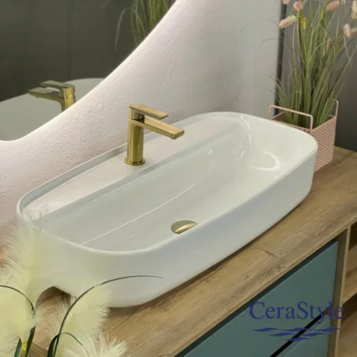 CeraStyle AQUA - PULTRA ültethető - Top Counter - porcelán mosdó - 80 x 40 cm - WaterMarkt.hu