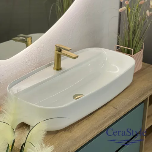 CeraStyle AQUA - PULTRA ültethető - Top Counter - porcelán mosdó - 80 x 40 cm - WaterMarkt.hu