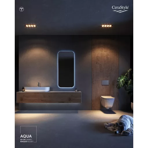 CeraStyle AQUA - PULTRA ültethető - Top Counter - porcelán mosdó - 80 x 40 cm - WaterMarkt.hu