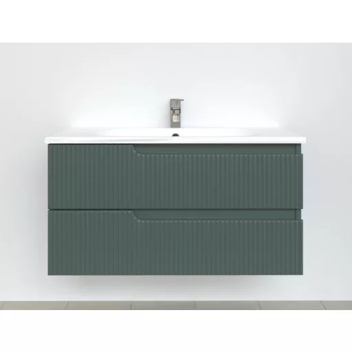 Piramida EURIDIKA fali fürdőszobabútor - műmárvány mosdóval -2 fiókos - PINO ZÖLD - 100 x 48 x 53 cm - WaterMarkt.hu