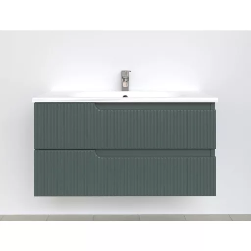 Piramida EURIDIKA fali fürdőszobabútor - műmárvány mosdóval -2 fiókos - PINO ZÖLD - 100 x 48 x 53 cm - WaterMarkt.hu
