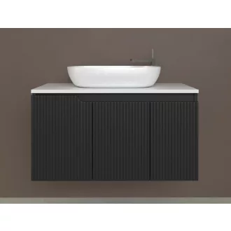Piramida EURIDIKA fali fürdőszobabútor - mosdópult mosdó nélkül -3 ajtós - PINO FEKETE - 100 x 48 x 53 cm - WaterMarkt.hu