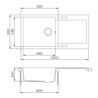 EVIDO Cubo XL 6S gránit mosogató, 1000 x 500 mm, antracit - WaterMarkt.hu