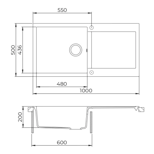 EVIDO Cubo XL 6S gránit mosogató, 1000 x 500 mm, avena - WaterMarkt.hu