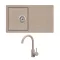 EVIDO EASY 45 S gránit mosogató, 760 x 440 mm, avena + EVIDO LANA csaptelep, avena