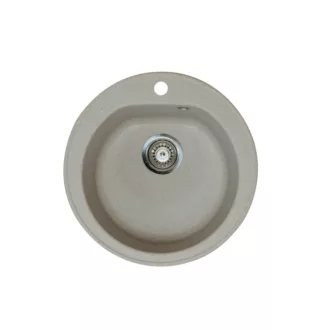 Venera Metalac Xgranit Gránit Mosogatótálca - Extra mély, Egymedencés, Kerek, Bézs - WaterMarkt.hu