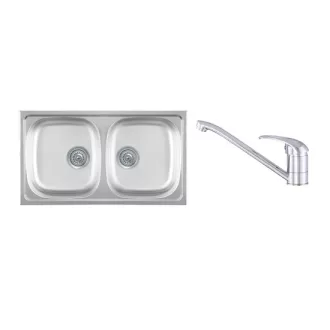 Luna Flex 2D 90 Kétmedencés Inox Mosogató és Gamma Alfa Konyhai Csaptelep Szett - WaterMarkt.hu