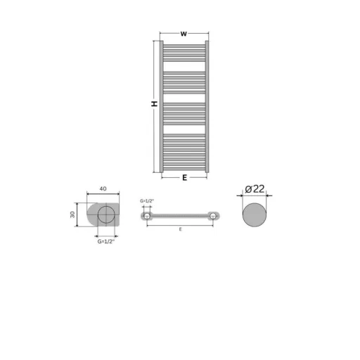 Törölközőszárító radiátor - Viva Platinum Therm - EGYENES - fehér - 500 x 1500 mm - WaterMarkt.hu